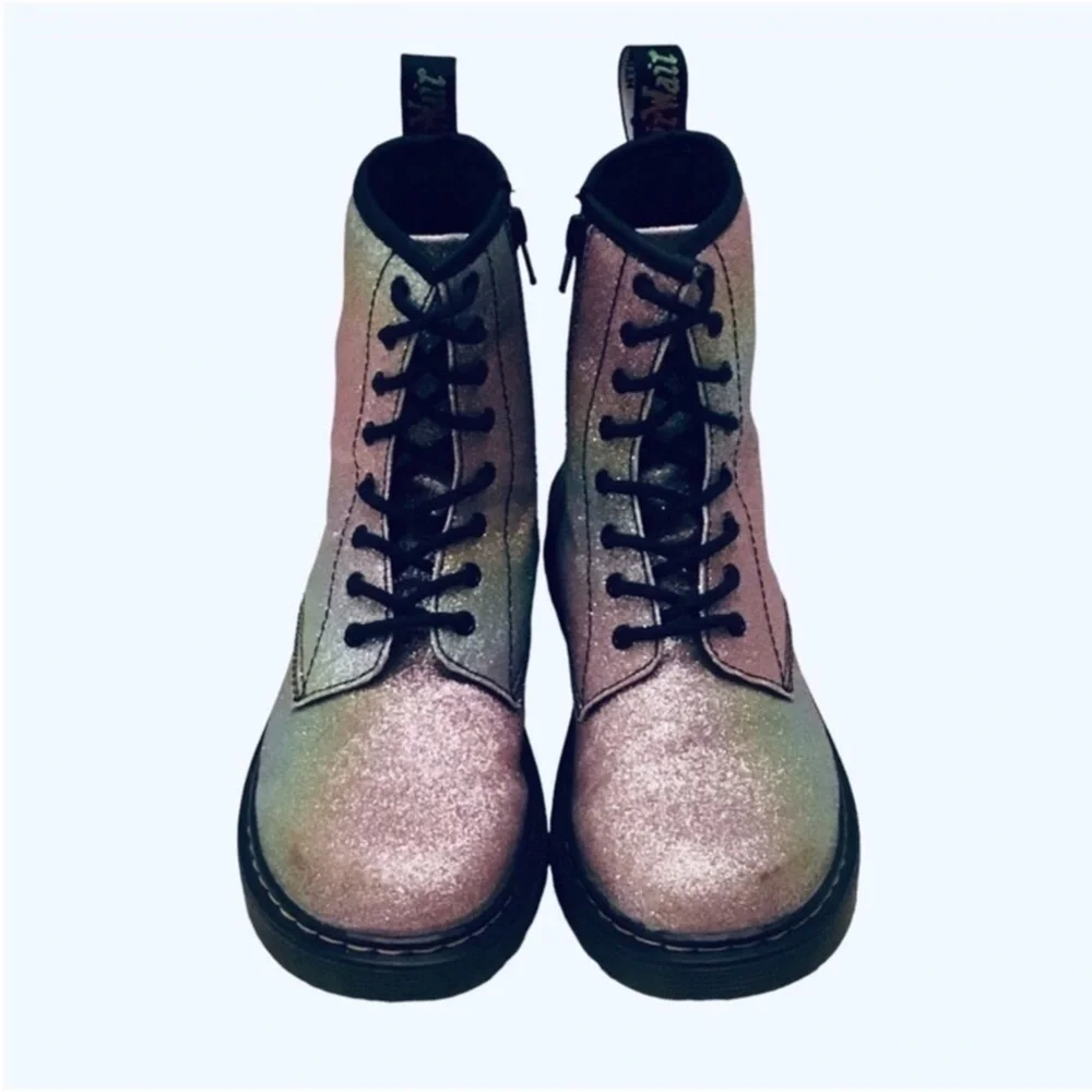 Dr. Martens 1460 Y Boots EU 37/L 6 Rainbow Glitter Combat Big Girl Side Zip Boot